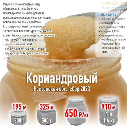 купить мёд с кориандра спб недорого